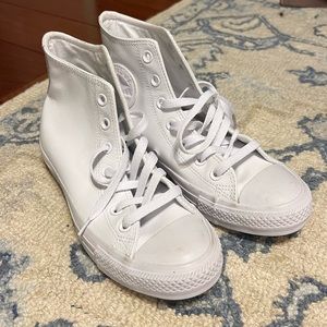 Converse- white all star leather high top